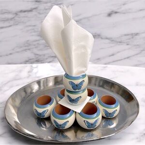Pimpernel Napkins & Rings
Butterfly Design ONE SET of 8. Hand painted wooden
